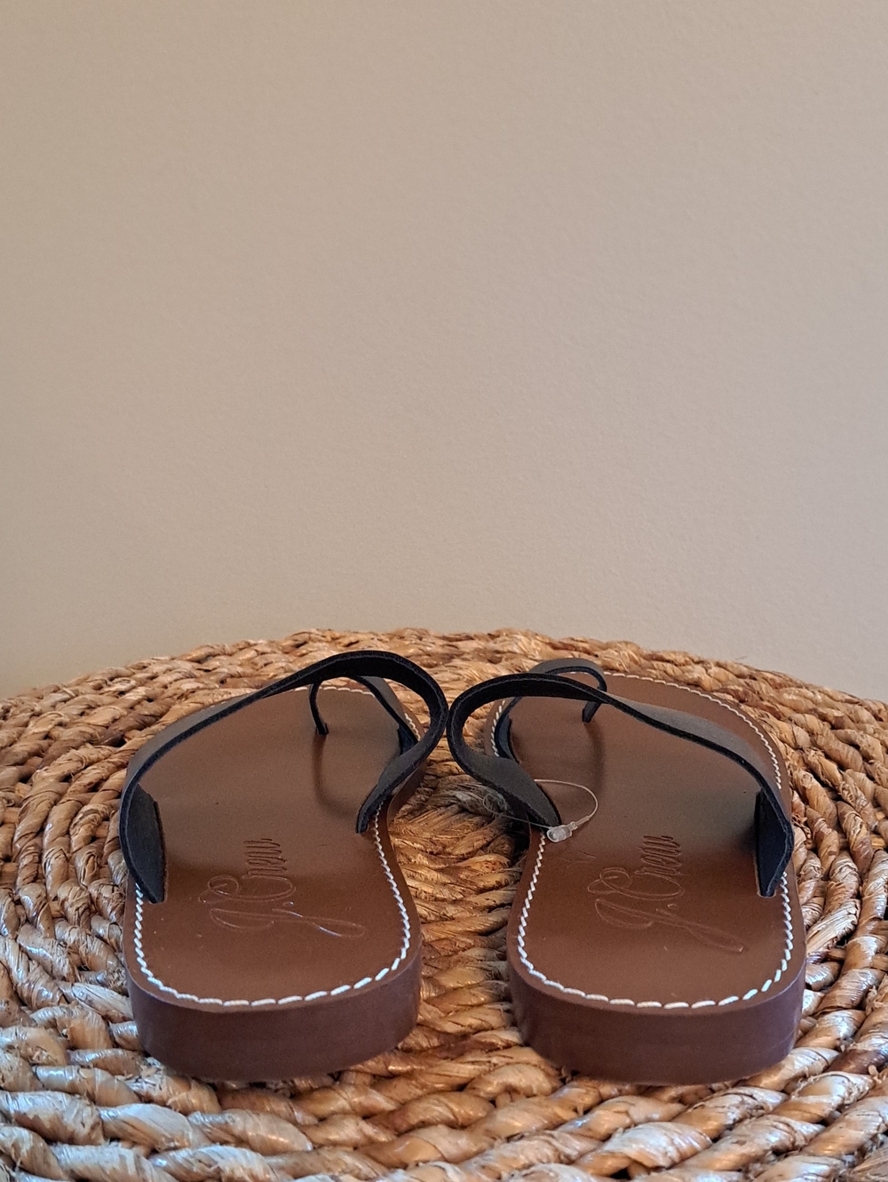 NWOT J.Crew Womens Marta Summer/Vacation Black Leather Toe Post Sandals 7.5 - Picture 5 of 8